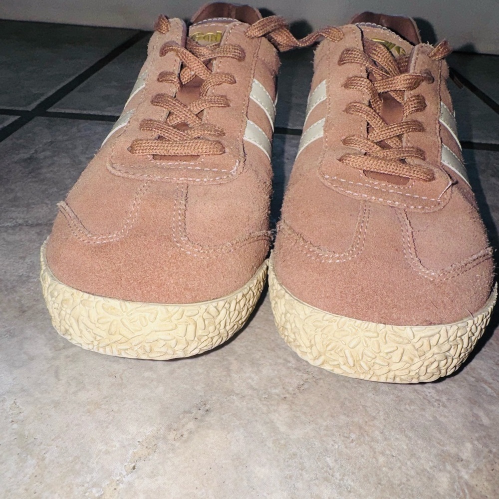 Gola Classics Harrier Suede Vintage Style Sneakers Womens Dusty Rose Pink Shoes - Picture 2 of 8